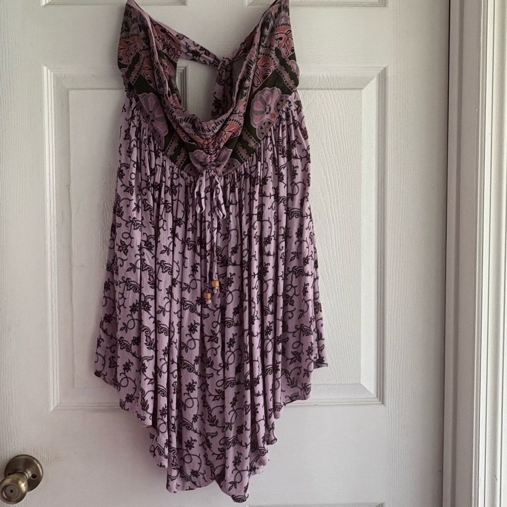 Elegant Purple and Black Floral Halter top strapless dress jumper